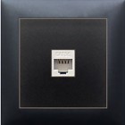 Розетка компьютерная RJ45 кат 5е с накладкой LK60 черн бархат
