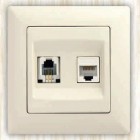 Розетка Gunsan Moderna компьютерная RJ45 крем Moderna кремовая